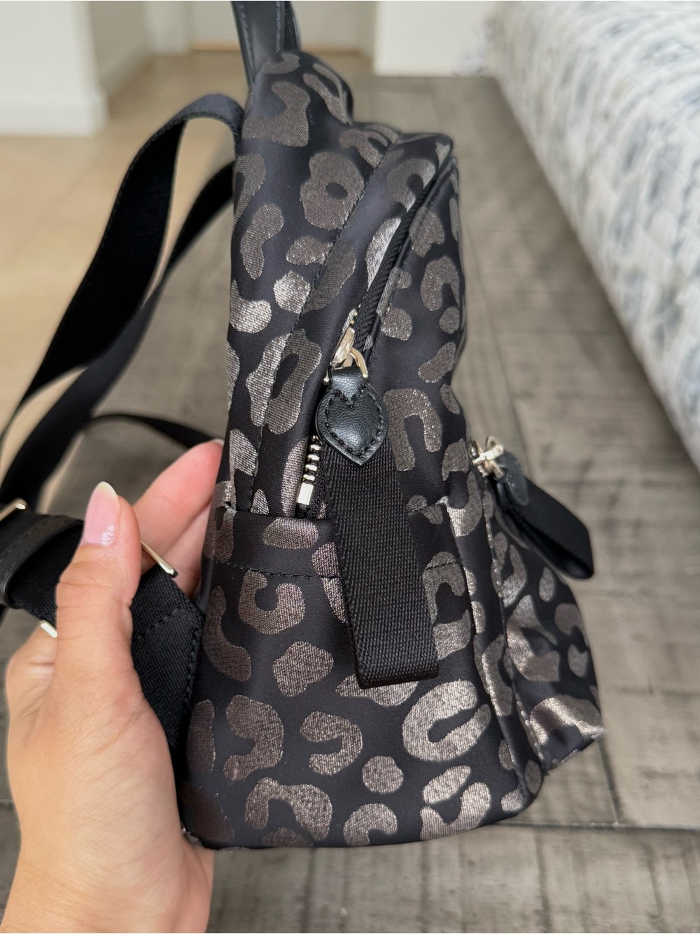 Kate Spade Chelsea Little Better Nylon Mini Leopard Print Backpack - Picture 5 of 9